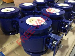 Pneumatic Actuator Flange Type Zirconium Ceramic Ball Valve, V Port Ceramic Lined Ball Control Valve