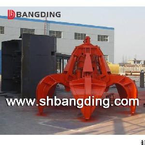 electric hydraulic orange peel grab bucket stone