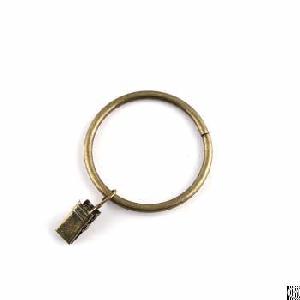 Antique Brass Decorative Drapery Rings Curtain Clip Rings 2 Inch Diameter