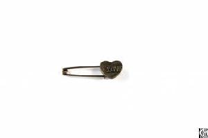 bronze tone love heart safety pins brooches 1 5mm 50mm