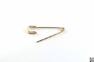 fashion decorative brooch gold plated brass safety pin