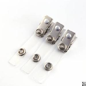 Transparent Snap Button Metal Badge Clips