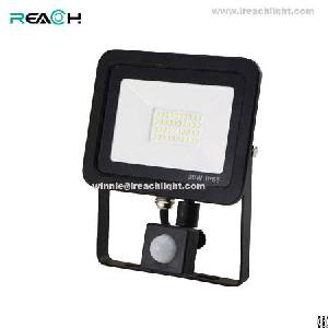 30w Led Flood Light, With Pir Sensor, Blacking Body, Driverless, Super Slim Design