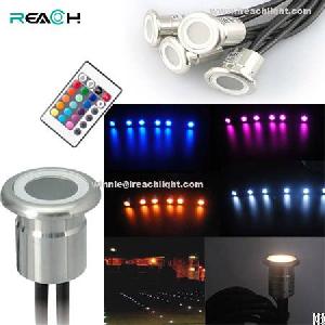 6pcs / Set Rgb Led Inground Light, Recessed Mounted, Stainless Steel Body, With Waterproof Driver