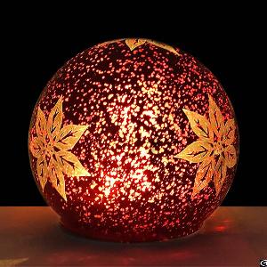 christmas garden decoration crackle glass ball led sphere light