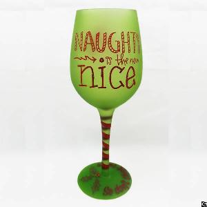 christmas hand painted goblet wine glass tumbler