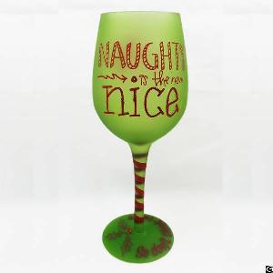 Christmas Hand Painted Custom Goblet Wine Glass Tumbler