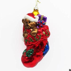 Custom Painting Christmas Tree Decoration Ball Ornament Glass Sock Figurines