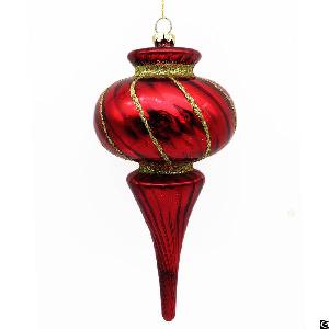 glitter swirl hanging drop glass christmas tree ornament