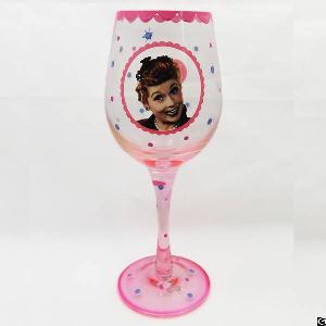 gradual colors pink vintage american wine glass themed drinkware