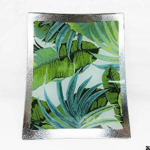 square tempered glass pate dinner plate