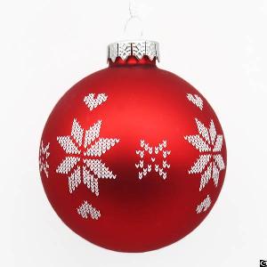 snowflake glass tree ornament round ball