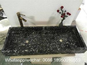 Fossil Seashell Marble Console Top Sink Sanitary Ware Basin Bathroom Vessel Sink