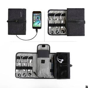 Compact Travel Cable Organizer Portable Electronics Accessories Bag Hard Drive Case Usb Charger