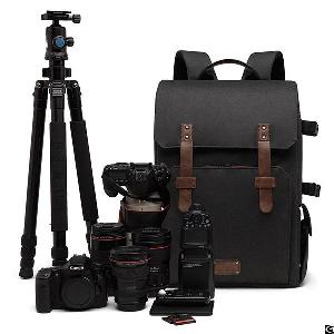 Dslr Backpack Canon Nikon Sony Camera Case With Rain Cover Tripod Mount Fits For 15.6 Inch Laptop