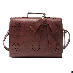 Vintage Ladies Pu Leather Laptop Bag Briefcase Crossbody Messenger Satchel Purse