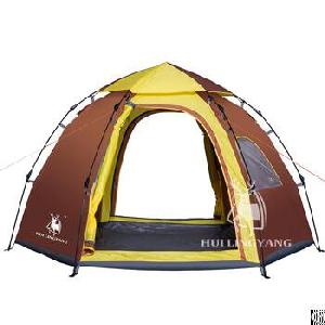 Six Person Instant Automatic Pop Up Hexagon Cabin Tent H24