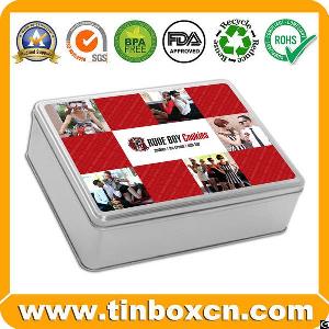 food grade rectangular tin box chocolate biscuit cookie