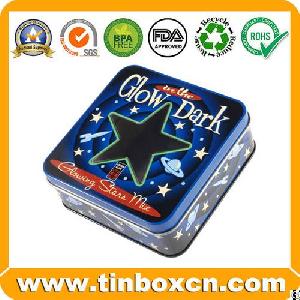 square tin box packaging gift metal container