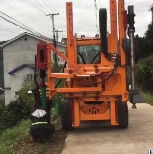 road safety construction hydraulic hammer guardrail pile driver