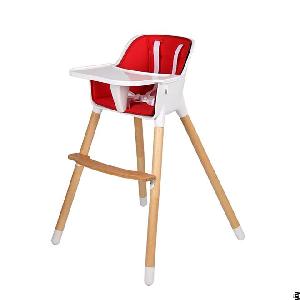 Nordic Style Baby High Chair Wooden Leg Baby Feeding Chair