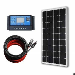 100w 12v Monocrystalline Solar Panel Kit With 20a Lcd Charge Controller