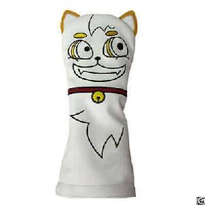Vintage Leatherlike Golf Headcover, White