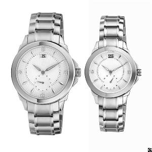 Steel Color Couple Watch