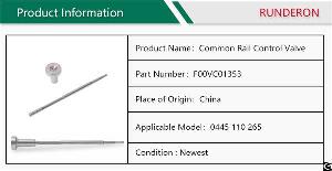 f00vc01353 diesel spare rail injector control valve f 00v c01 353