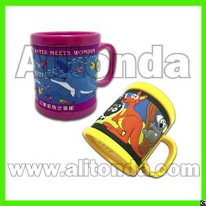 Pvc Cartoon Cute Children Custom Mugs For Aquarium Office Travel Agent Promotional Gifts