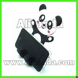 soft bend pvc mobile phone cartoon animal panda cow tiger holder