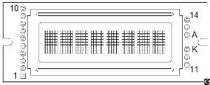 monochrome lcm character plc0801bw