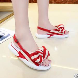 fashion matching ribbon sandals