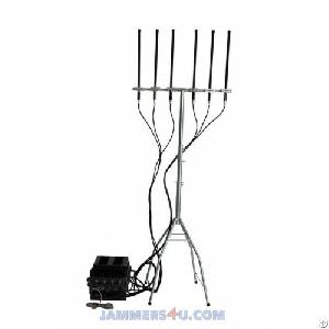 Anti-drone 6 Bands Rc 2.4ghz 5.8ghz 433mhz 900mhz Gps Jammer Up To 1500m