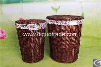 Handmade Wicker Laundry Basket With Lid