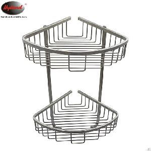 Hyland Wall Mounted Stainless Steel 2 Tier Triangle Basket