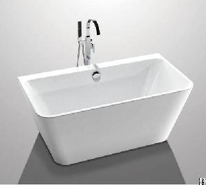 Glossy Solid Surface Acrylic Free Standing Bathtub Indoor Square Shaped Yx-761k