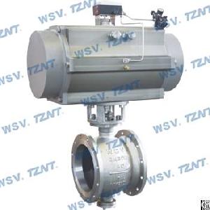 Pneumatic V Port Titanium Ball Valve