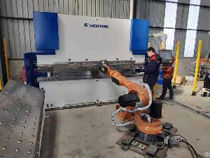 Press Brake Automation Solution 6 1 Axis Cnc Press Brake 6 Axis Robot Robotic Bending Machine