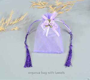 organza gift drawstring bag tassels