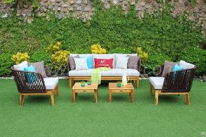 Wooden Wicker Outdoor Sofa Set Rasf-111 Style 3