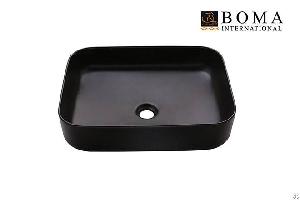 Bathroom Rectangular Matte Black Porcelain Basin Sink