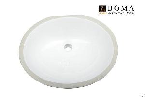 Oval Porcelain Undermount Bathroom Sink