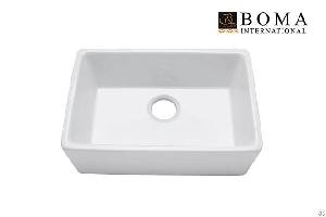 White Porcelain Farmhouse Kitchen Sink