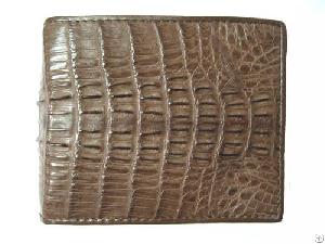 genuine crocodile leather bi fold wallets men dark brown mens bifold wallet