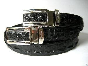 genuine hornback crocodile leather belt men mens skin 45 47 inches