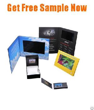 A4 Custom Printed 4.3 Inch Tft Lcd Video Brochure For Video Advertising Car Marketing