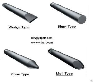 Furukawa F22 F35 Hb20g Hb30g Hydraulic Breaker Concial Point Wedge Chisel Moil For Engineering