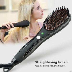 Ptc Fast Heating Element Electric Hair Straightener With Temperature Control Brush That Straightens