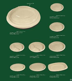 disposable pulp environmental degradable ecological tableware plup plate